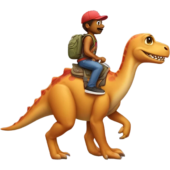 Dog on a dinosaur  emoji