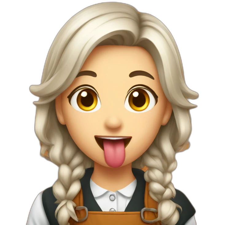 Octoberfest girl tongue out emoji