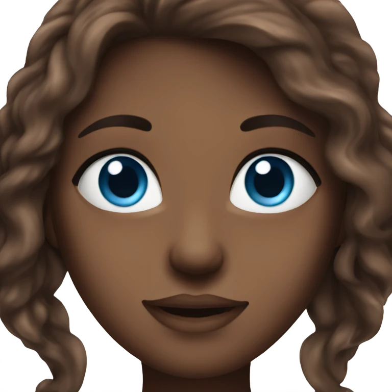 woman with long chocolate hair and blue eyes emoji