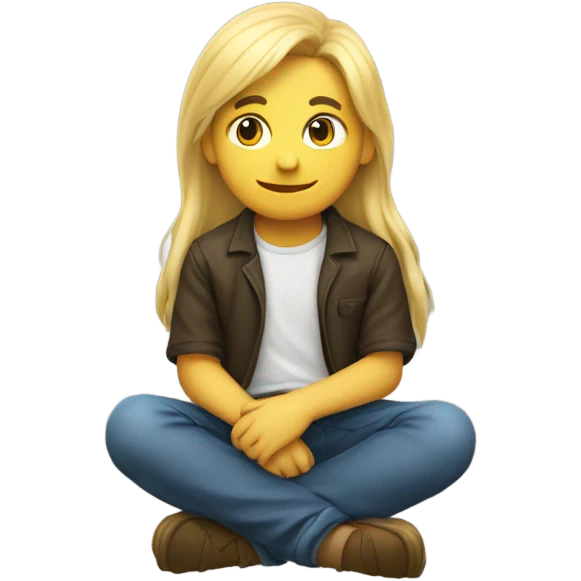 Human boy long blonde hair on a duck body  emoji
