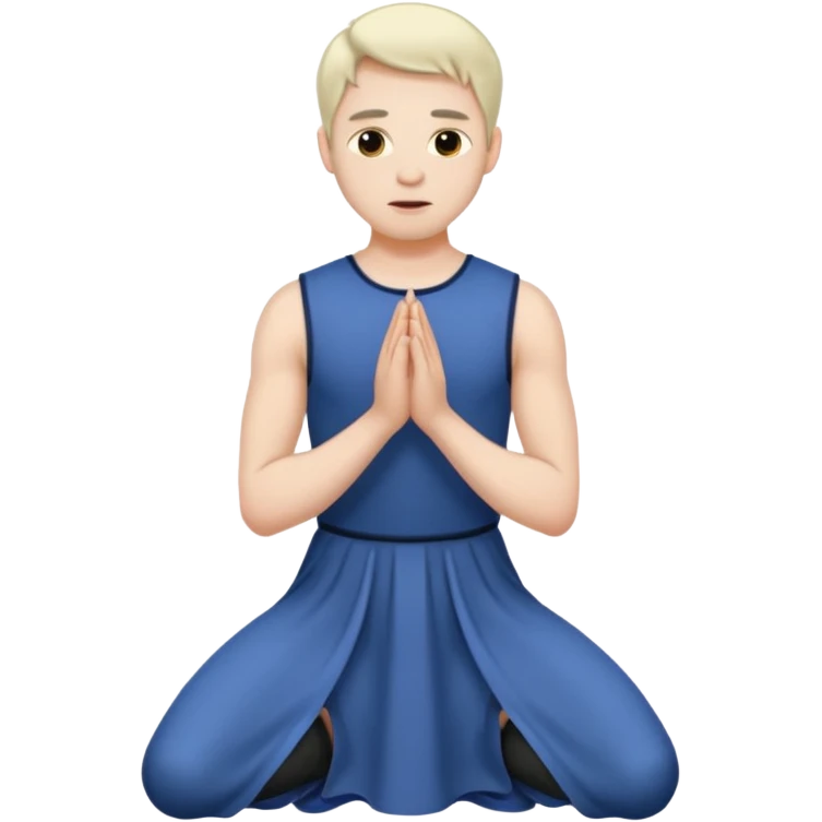 Submissive man on knees wearing female clothes emoji