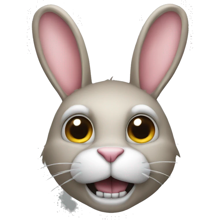 Rabbit with big teeth on a motor emoji