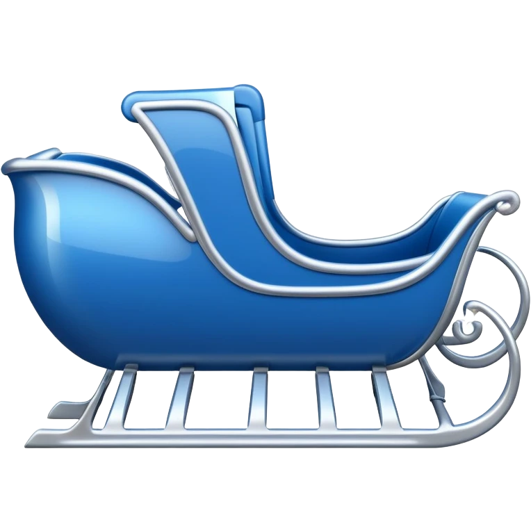 modern blue sleigh with silver runners emoji