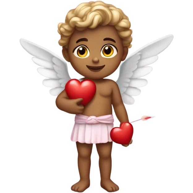 Realistic Cupid holding his heart bow emoji