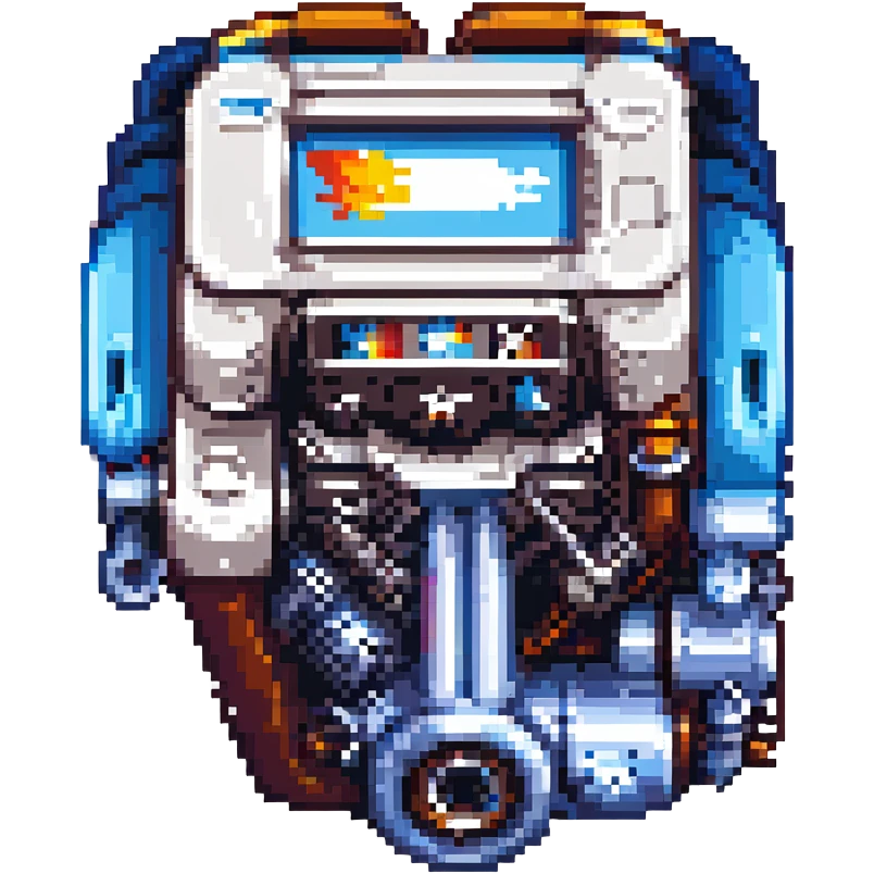 BMW M12 Formula 1 engine, pixel art style, compact emoji