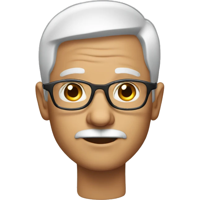 Old man clean shaven with clear rim glasses emoji
