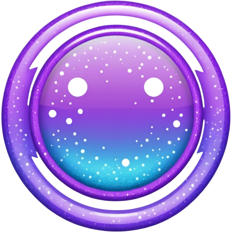Glitter purple and cian inner circle emoji