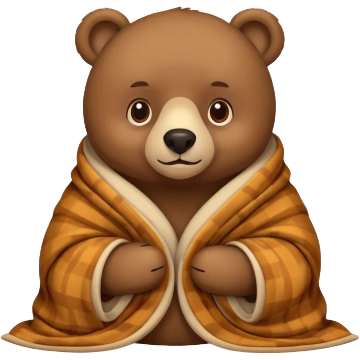 Bear cozy in blanket emoji