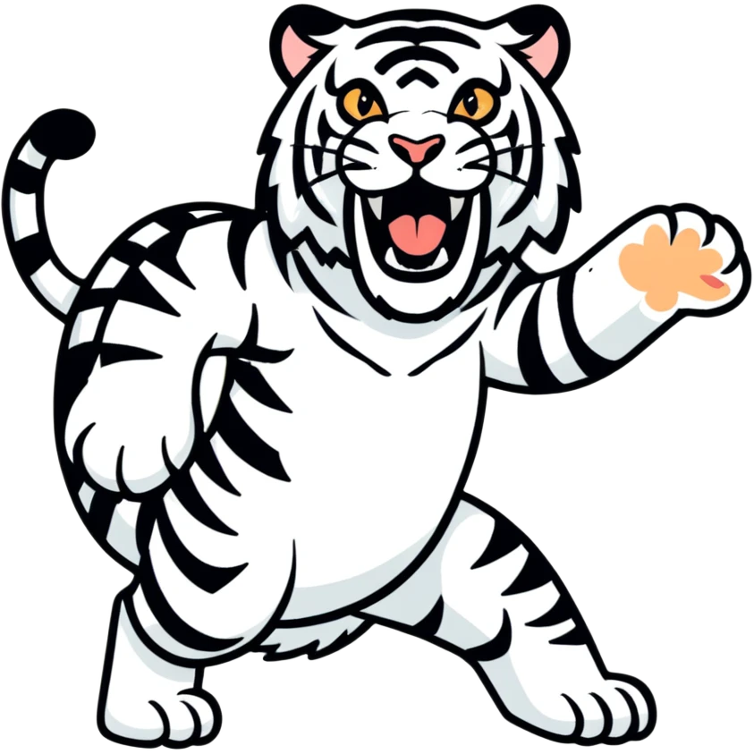 white tiger roaring emoji