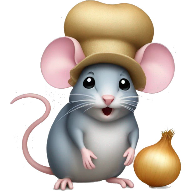 mouse with onion as a hat  emoji