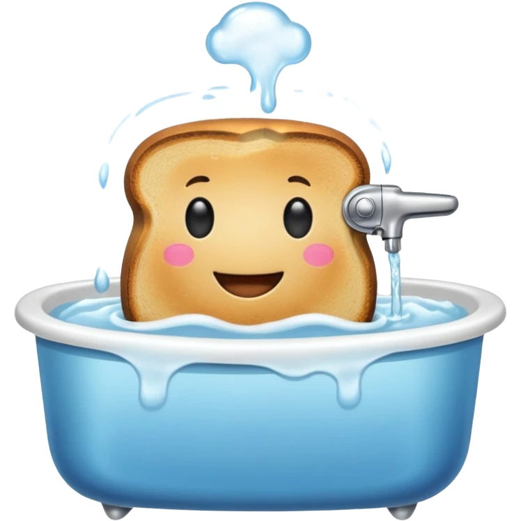 Happy toaster taking a bath emoji