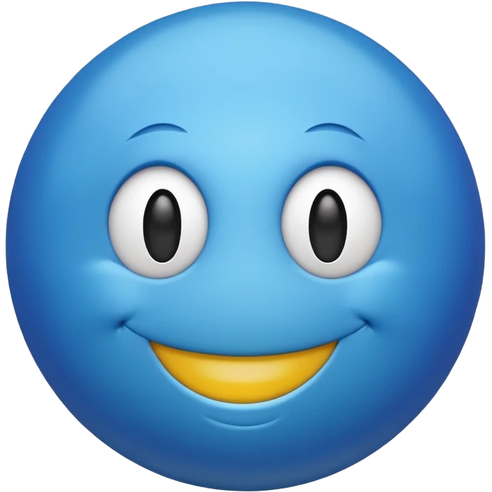 Blue ball With a smiley face emoji