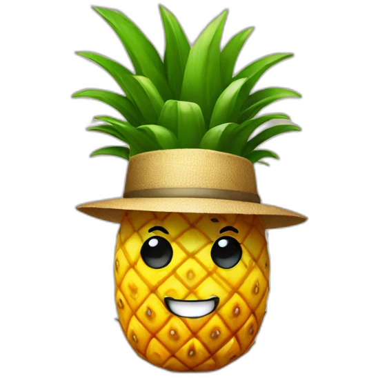 Pineapple in a fedora emoji