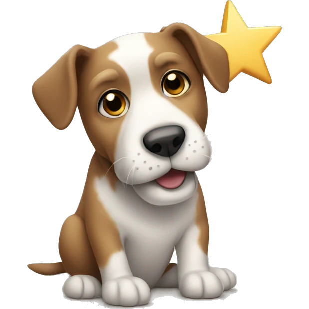 A dog holding a star emoji