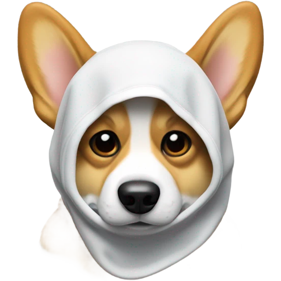Corgi wearing a balaclava emoji