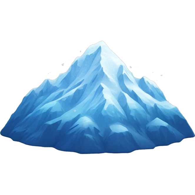 snow mountain with blue stars in the sky emoji