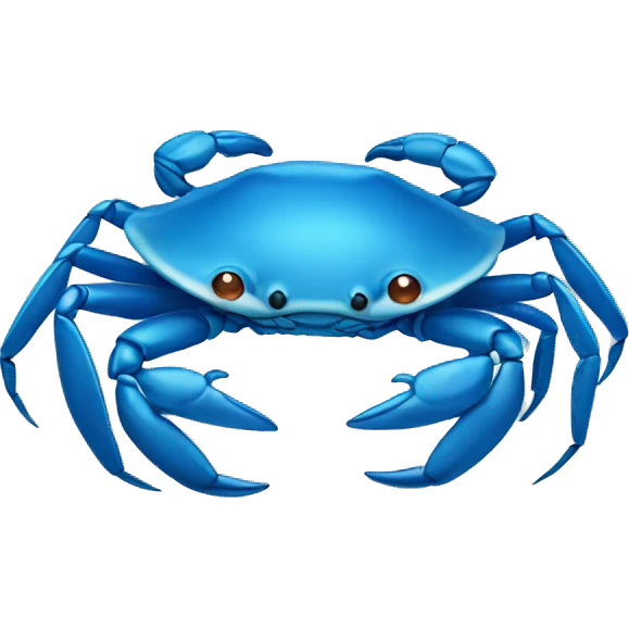 simple blue colored crab with blue eyes emoji
