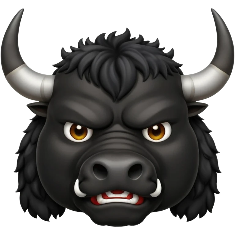 Emoji angry powerful black bull steaming from nose emoji