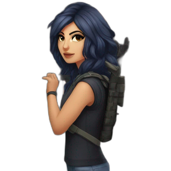 Sssniperwolf standing outside house emoji