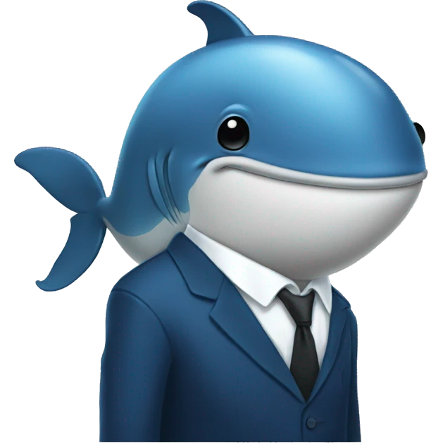 blue whale in a suit emoji