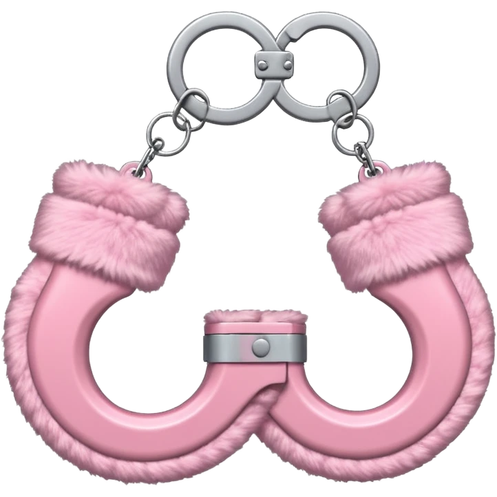 Fluffy pink handcuffs emoji