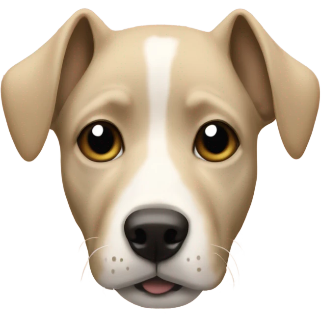 the snapchat dog filter but an aesthetic version with a beige color and the ears having white sp emoji