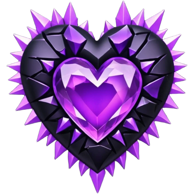 goth heart with purple crystal shards emoji