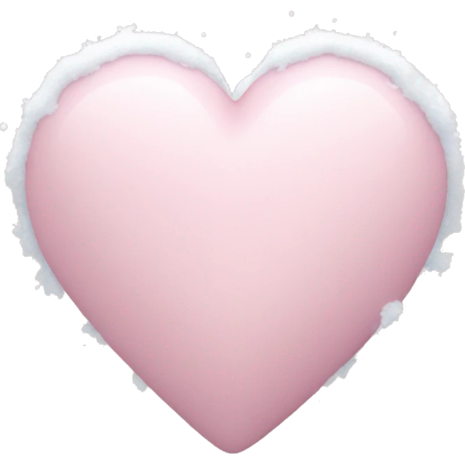 Light pink heart with snow on top of it emoji
