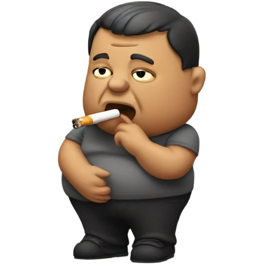 Fat homonculus smoking cigarettes  emoji