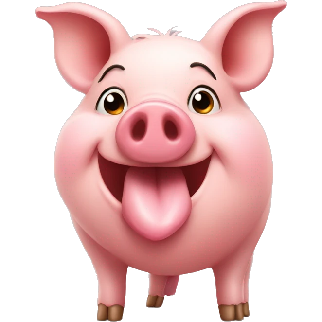 Pig sending a kiss with a heart emoji