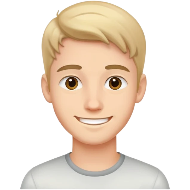 young man with a friendly smile emoji