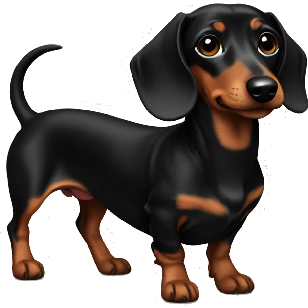 dachshund all black emoji
