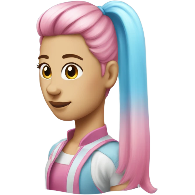 Pink and light blue ponytail  emoji