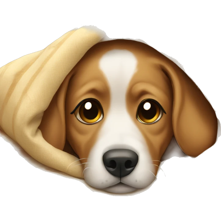 Dog in a blanket emoji