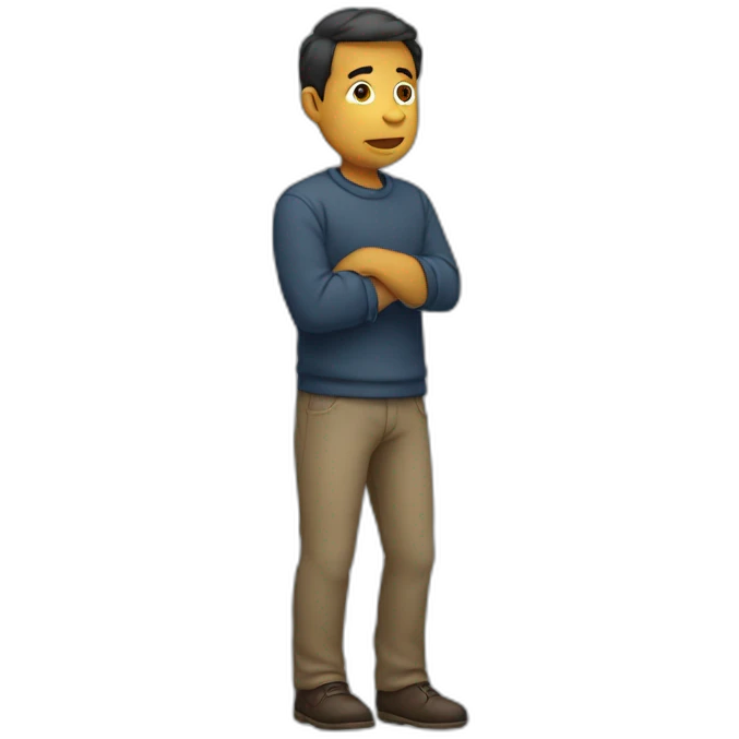 a man wondering holding his chin full body emoji