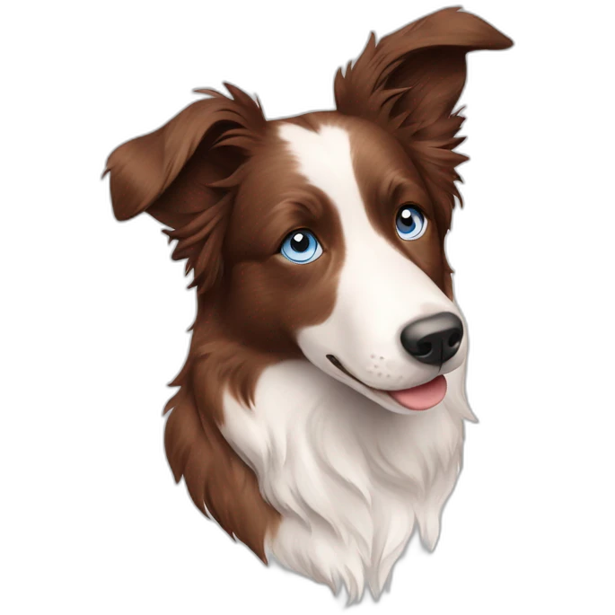 red merle border collie white speckled face blue eyes emoji