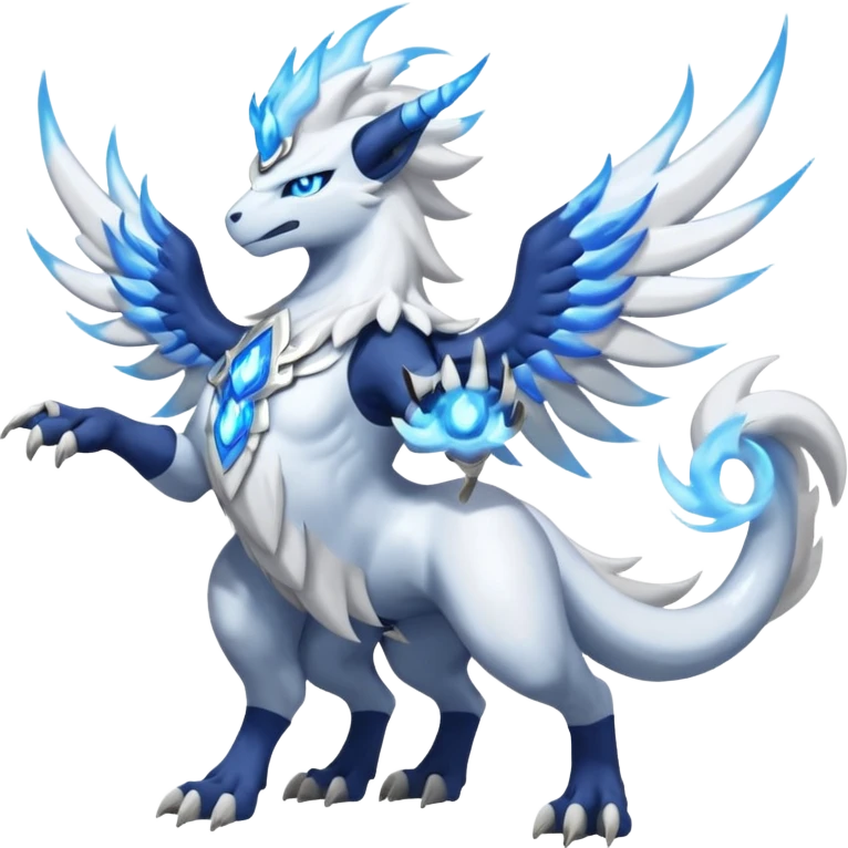 Absol-Reshiram-Solgaleo-Fusion (full body) blue flames emoji