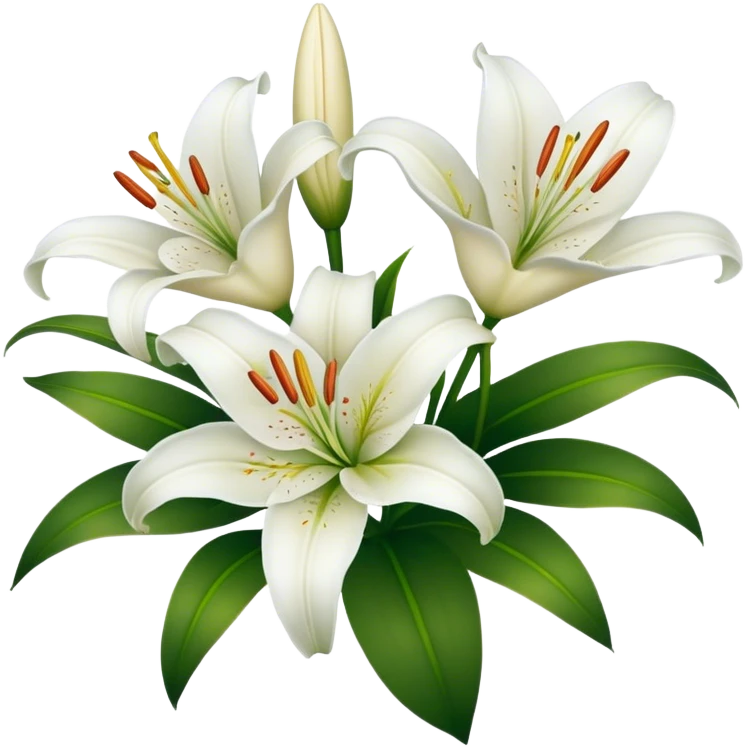 white lilies emoji
