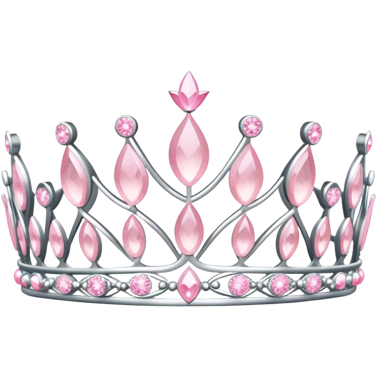 pale pink tiara sparkly silver emoji