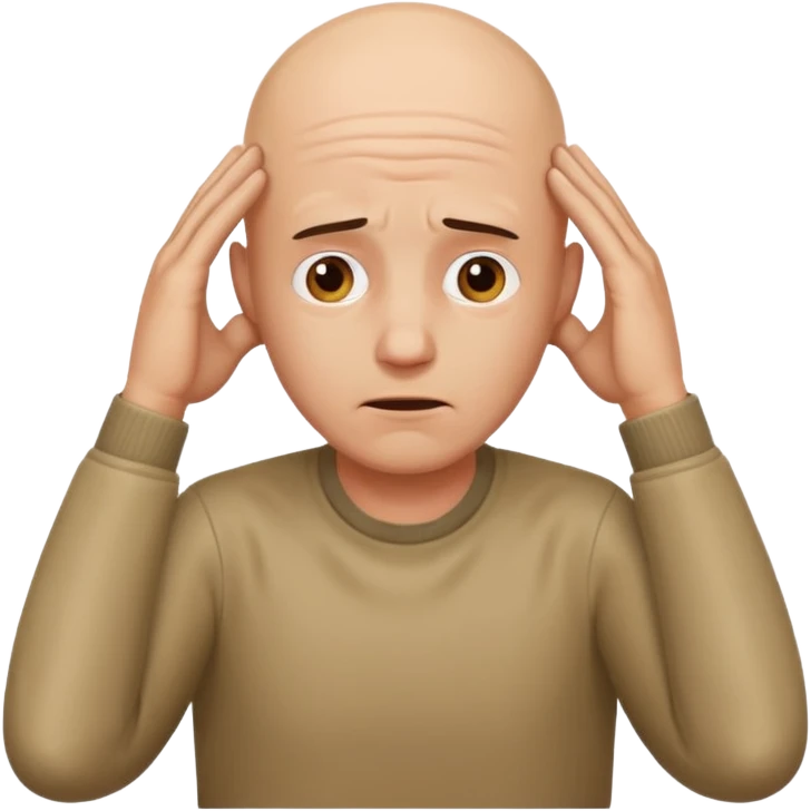 bald guy with hands on head in distress  emoji