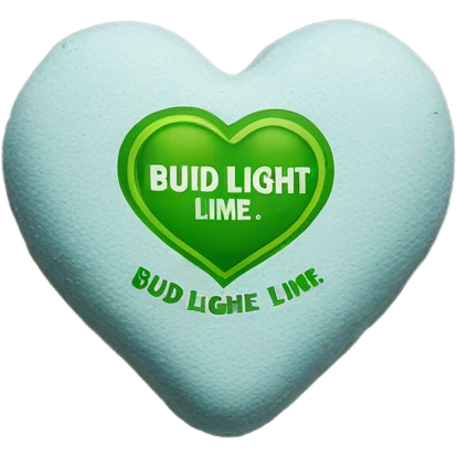 One of those chalky candy heart that reads Bud Light Lime emoji