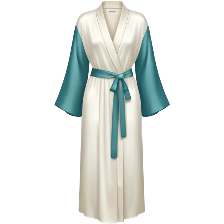 Plain white silk long robe, extra long sleeves, high definition emoji