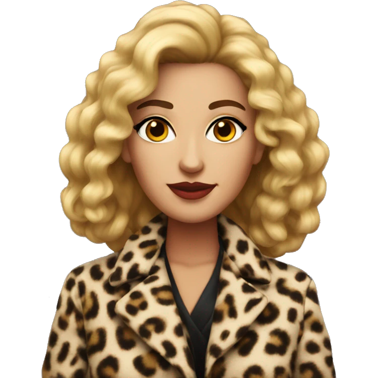 Beautiful mob wife with leopard coat  emoji