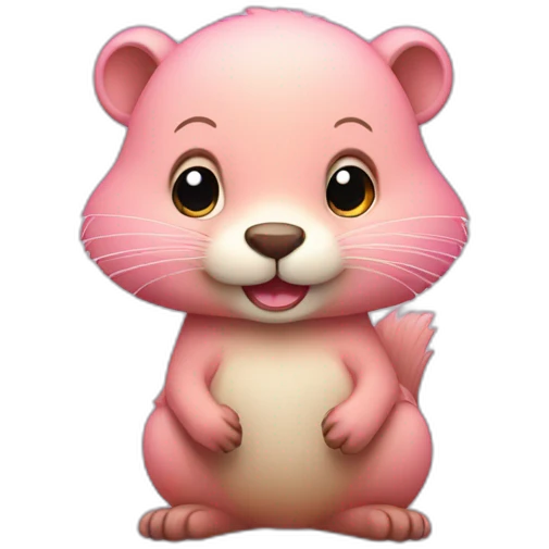 light-pink-fur-cute-beaver-with-big-tail emoji