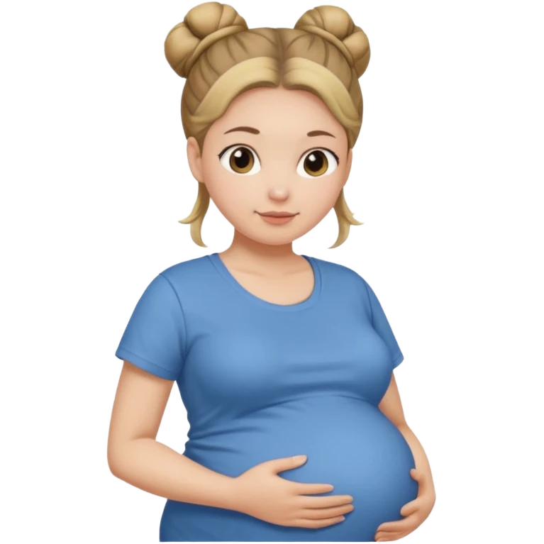 Вагітна жінка в тобіку та в гулькі emoji