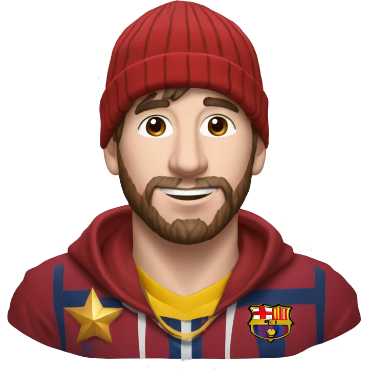 Messi con un gorro de navidad emoji