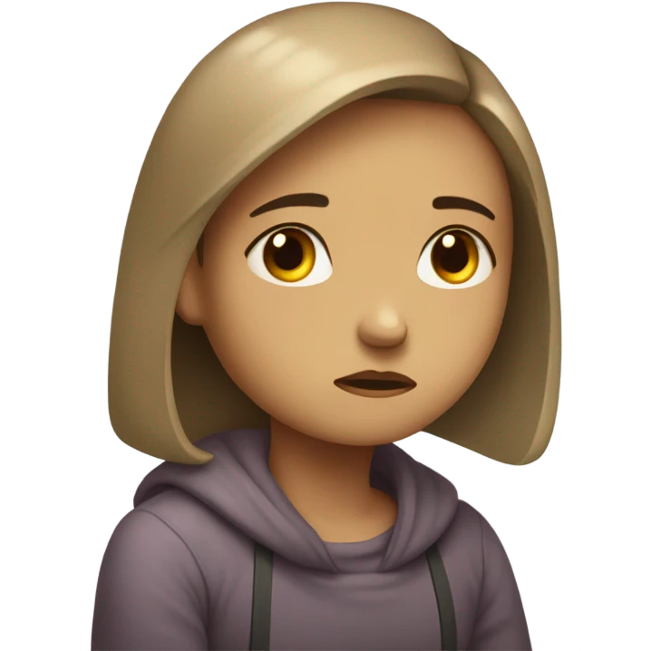 Sad girl who is lonely  emoji