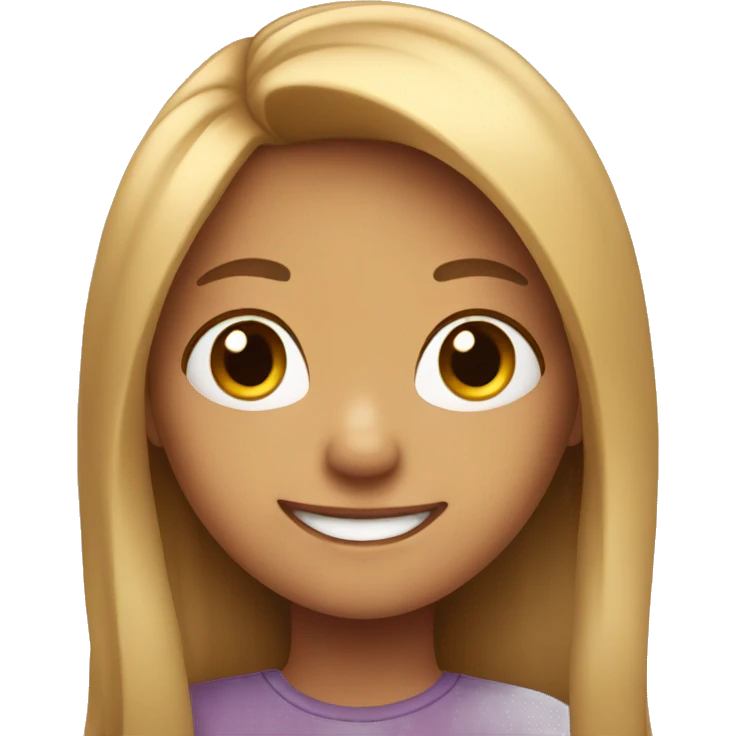 smiling girl with long hair emoji
