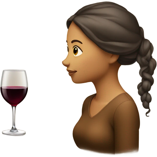 Girl looking at wine  emoji