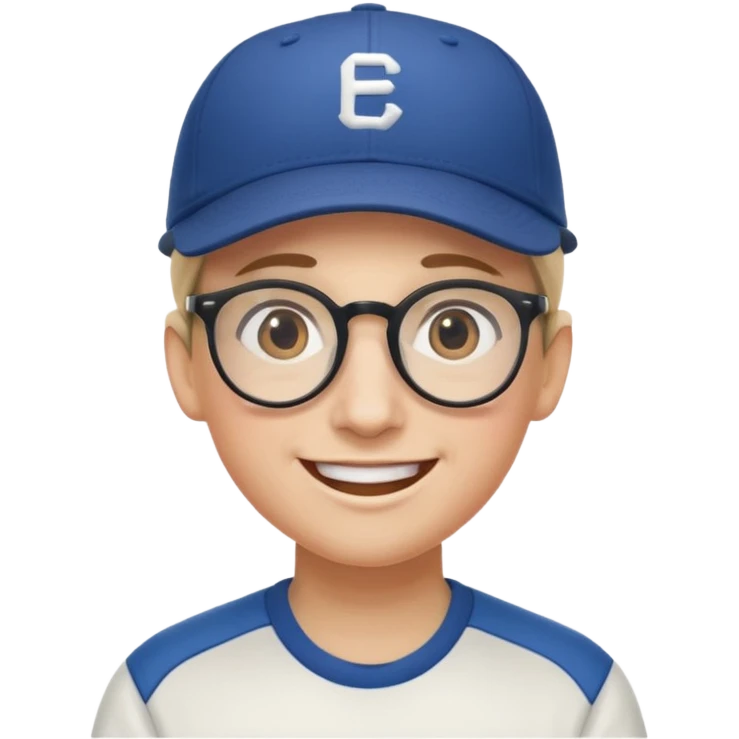 smiley emoji, baseball cap, spectacles emoji